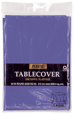 Amscan 84 Plastic Round Tablecover, 9/Pack, Purple (77018.106)