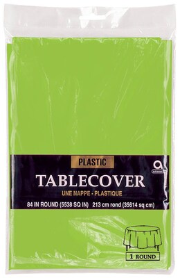 Amscan Plastic Round Table cover, 84, Kiwi, 9/Pack (77018.53)