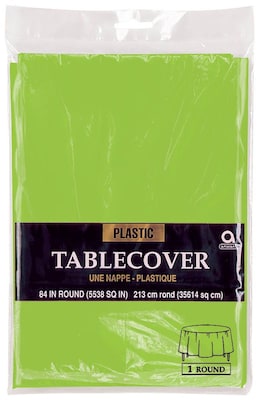 Amscan Plastic Round Table cover, 84, Kiwi, 9/Pack (77018.53)