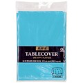 Amscan 84 Caribbean Blue Plastic Round Tablecover, 9/Pack (77018.54)
