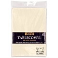Amscan 84 Vanilla Creme Plastic Round Tablecover, 9/Pack (77018.57)
