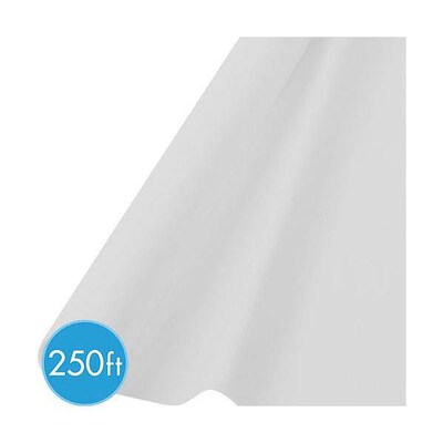 Amscan Jumbo Plastic Table Roll, White (77021.08)