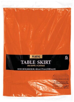 Amscan Plastic Tableskirt, 14 x 29, Orange, 4/Pack (77025.05)