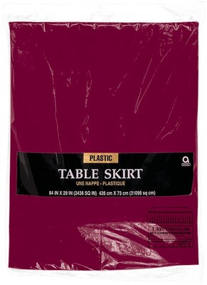 Amscan 14 x 29 Berry Plastic Table Skirt, 4/Pack (77025.27)