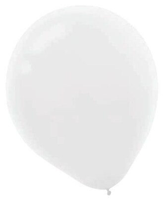 Amscan Packaged Solid Color Latex Balloons, 12, White, 4/Pack, 72 Per Pack (113250.08)