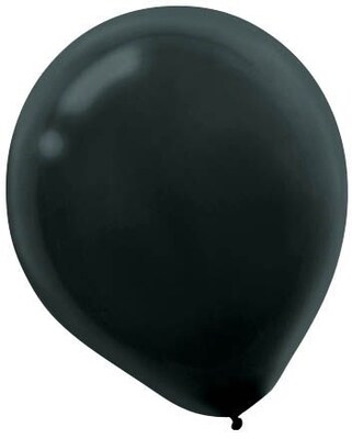 Amscan Solid Color Latex Balloons Packaged, 12, Black, 4/Pack, 72 Per Pack (113250.1)