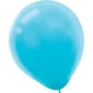 Amscan Solid Color Latex Balloons Packaged, 12'', 4/Pack, Caribbean Blue, 72 Per Pack (113250.54)