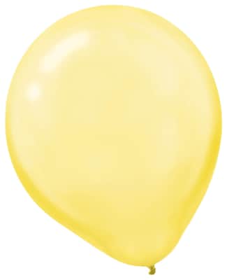 Amscan Pearlized Latex Balloons Packaged, 12, 3/Pack, Yellow Sunshine, 72 Per Pack (113251.09)