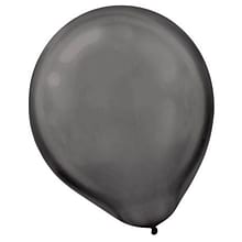 Amscan Pearlized Latex Balloons Packaged, 12, 3/Pack, Black, 72 Per Pack (113251.1)
