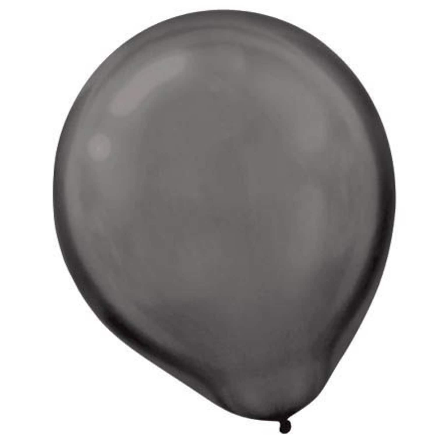 Amscan Pearlized Latex Balloons Packaged, 12, 3/Pack, Black, 72 Per Pack (113251.1)