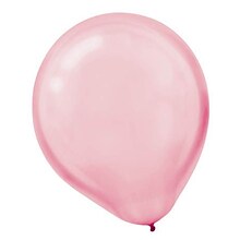 Amscan Pearlized Latex Balloons Packaged, 12, 3/Pack, New Pink, 72 Per Pack (113251.109)