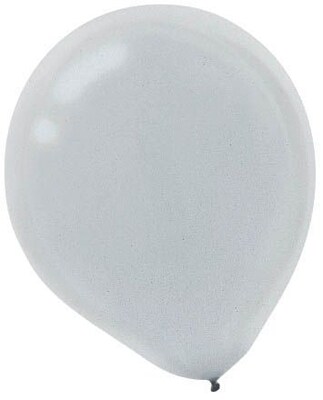 Amscan Pearlized Latex Balloons Packaged, 12, 3/Pack, Silver, 72 Per Pack (113251.18)