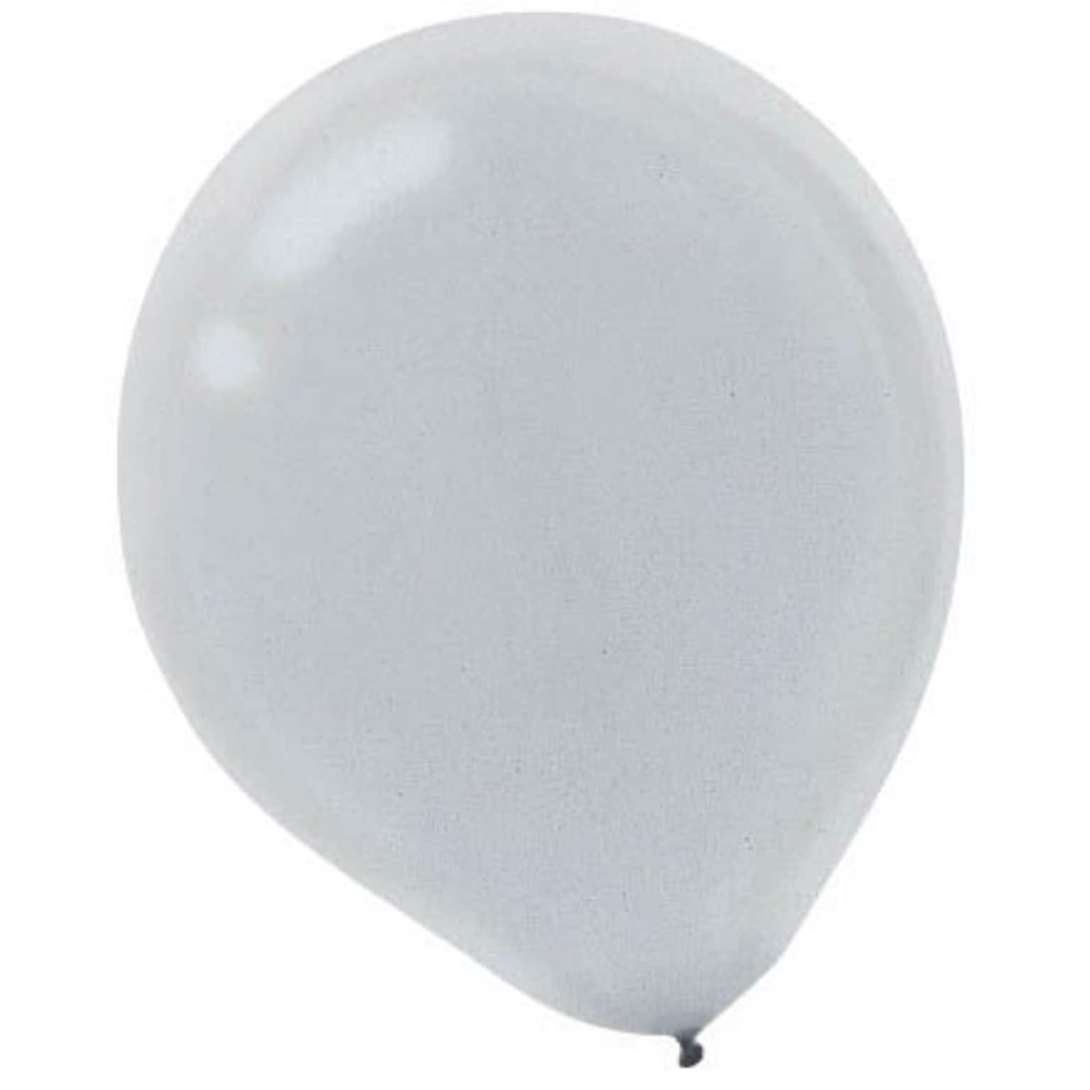Amscan Pearlized Latex Balloons Packaged, 12, 3/Pack, Silver, 72 Per Pack (113251.18)