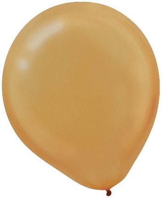 Amscan Pearlized Latex Balloons Packaged, 12, 3/Pack, Gold, 72 Per Pack (113251.19)