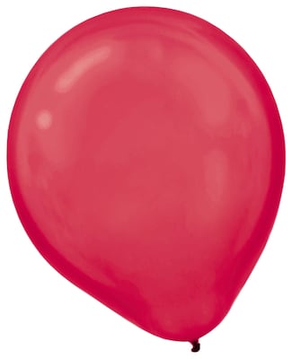 Amscan Pearlized Latex Balloons Packaged, 12, 3/Pack, Apple Red, 72 Per Pack (113251.4)