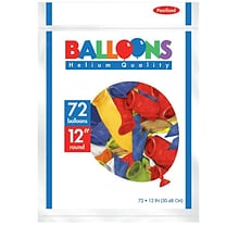 Amscan Pearlized Latex Balloons Packaged, 12, 3/Pack, Assorted, 72 Per Pack (113251.99)