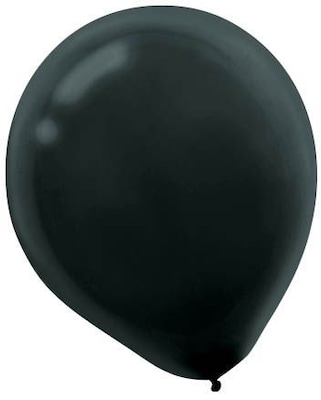 Amscan Solid Color Latex Balloons Packaged, 12, 18/Pack, Black, 15 Per Pack (113252.1)