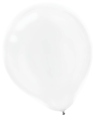 Amscan Pearlized Latex Balloons Packaged, 12, 16/Pack, White, 15 Per Pack (113253.08)