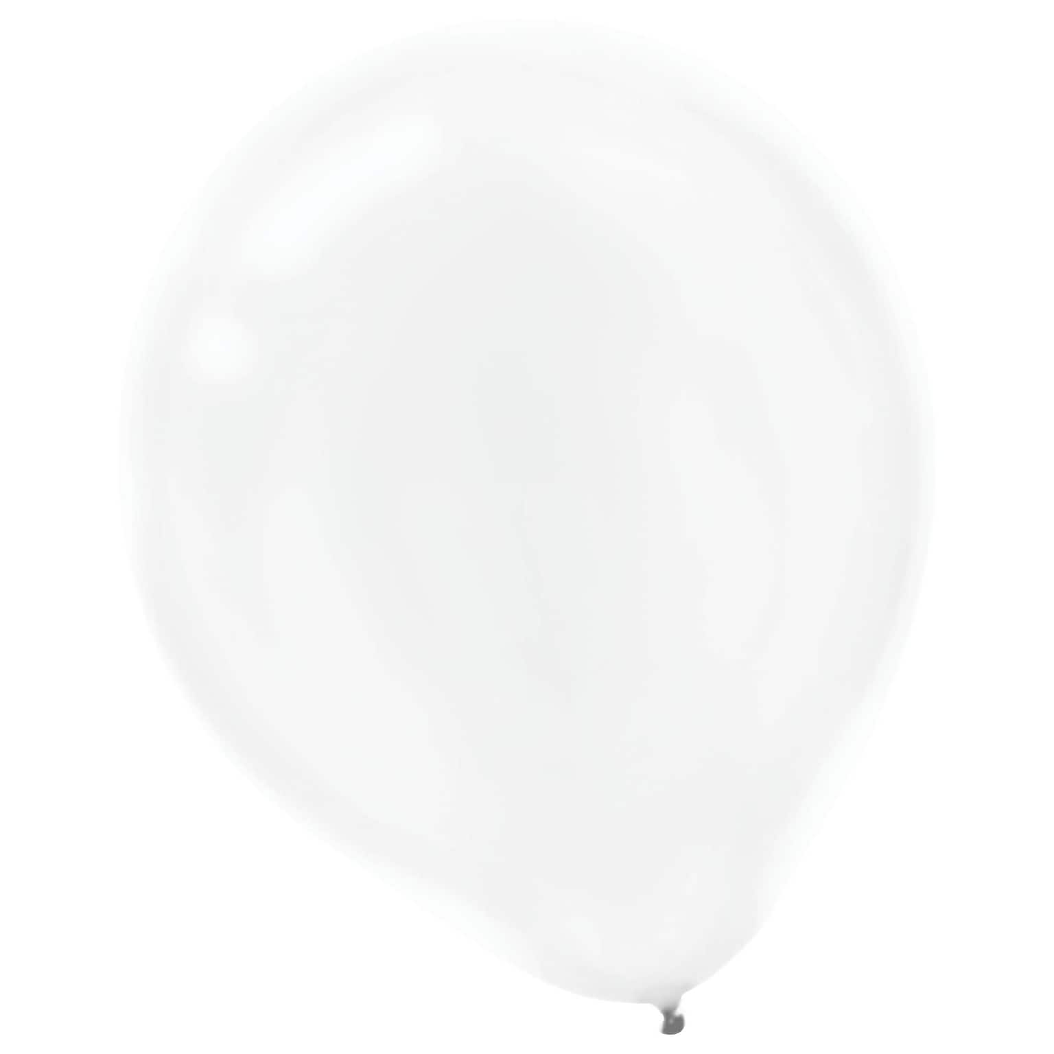 Amscan Pearlized Latex Balloons Packaged, 12, 16/Pack, White, 15 Per Pack (113253.08)