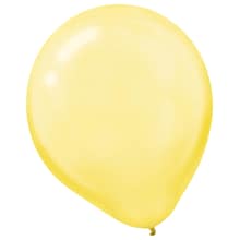 Amscan Pearlized Latex Balloons Packaged, 12, 16/Pack, Yellow Sunshine, 15 Per Pack (113253.09)