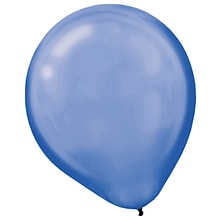 Amscan Pearlized Latex Balloons Packaged, 12, 16/Pack, Bright Royal Blue, 15 Per Pack (113253.105)