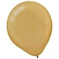 Amscan Pearlized Latex Balloons Packaged, 12'', 16/Pack, Gold, 15 Per Pack (113253.19)