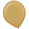 Amscan Pearlized Latex Balloons Packaged, 12, 16/Pack, Gold, 15 Per Pack (113253.19)