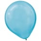 Amscan Pearlized Packaged Latex Balloons, 12", Caribbean Blue, 16/Pack, 15 Per Pack (113253.54)