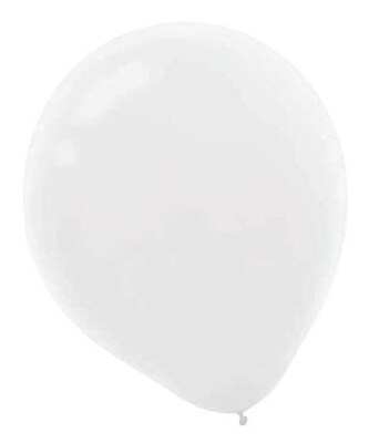 Amscan Solid Color Packaged Latex Balloons, 9, White, 18/Pack, 20 Per Pack (113255.08)