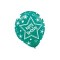 Amscan Happy Birthday Stars Latex Balloons, 12, Assorted Colors, 3/Pack, 20 Per Pack (115493)