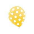 Amscan Polka Dot Latex Balloons, 12, 9/Pack, Yellow, 6 Per Pack (115700.09)