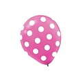 Amscan Latex Balloons, 12L, Bright Pink Polka Dot, 9/Pack, 6 Per Pack (115700.103)