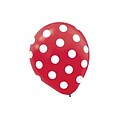 Amscan Polka Dot Latex Balloons, 12, 9/Pack, Red, 6 Per Pack (115700.4)