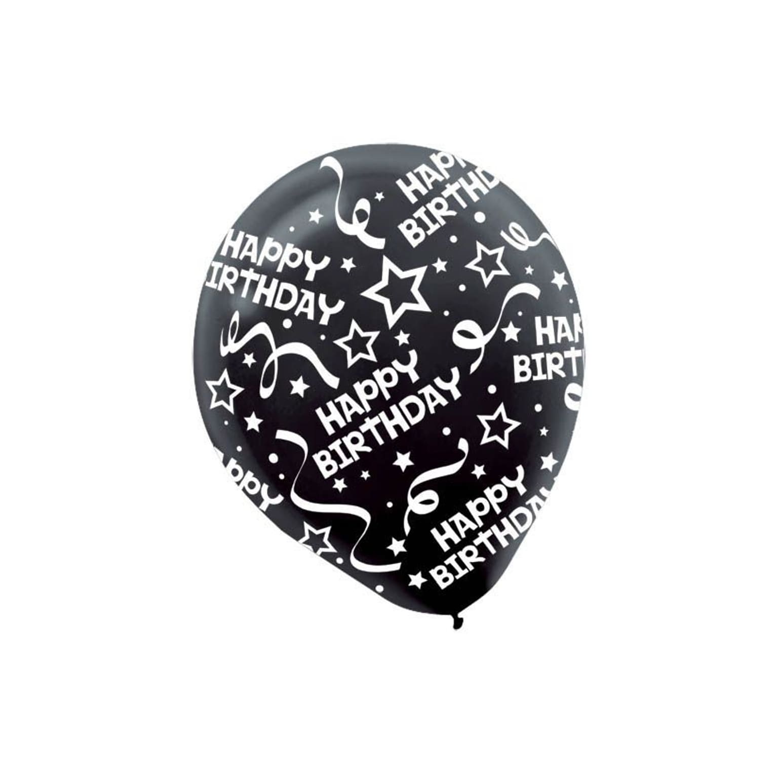 Amscan Birthday Confetti Latex Balloons, 12L, Black, 9/Pack, 6 Per Pack (115800.1)