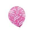 Amscan Birthday Confetti Latex Balloons, 12, 9/Pack, Bright Pink, 6 Per Pack (115800.103)