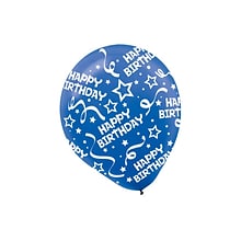 Amscan Birthday Confetti Latex Balloons, 12, Bright Royal Blue, 9/Pack, 6 Per Pack (115800.105)