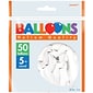Amscan Solid Color Latex Balloons Packaged, 5'', White, 6/Pack, 50 Per Pack (115920.08)