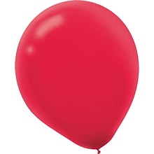 Amscan Solid Color Latex Balloons Packaged, 5, 6/Pack, Apple Red, 50 Per Pack (115920.4)