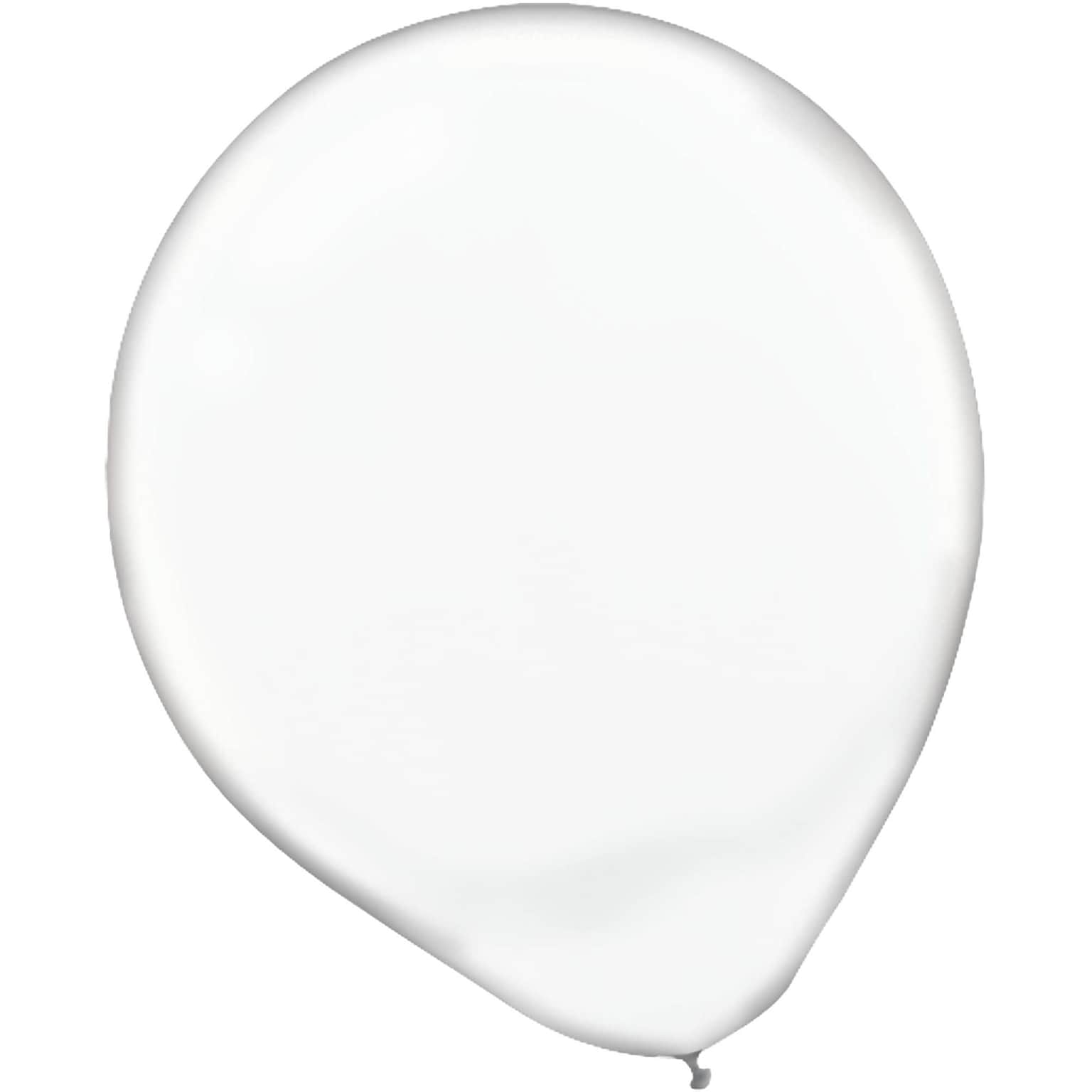 Amscan Solid Color Latex Balloons Packaged, 5, 6/Pack, Clear, 50 Per Pack (115920.86)