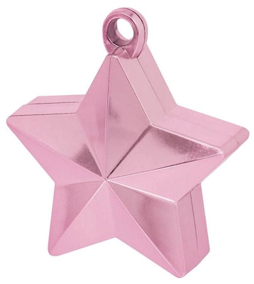 Amscan Star Foil Balloon Weights, 6oz, Pink, 12/Pack (117800.06)