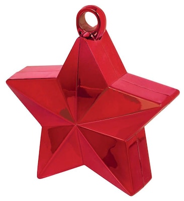 Amscan Star Balloon Weight, 6oz, Red Foil, 12/Pack (117800.07)