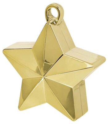 Amscan Star Foil Balloon Weights, 6oz, Gold, 12/Pack (117800.19)