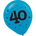 Amscan Printed Latex Balloons - 40, 12, Assorted Colors, 5/Pack, 15 Per Pack (119051)