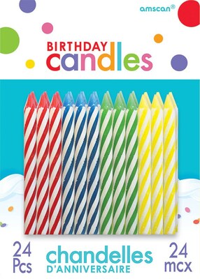 Amscan Spiral Birthday Candles, 2.5, Multicolored, 12/Pack, 24 Per Pack (170002.99)