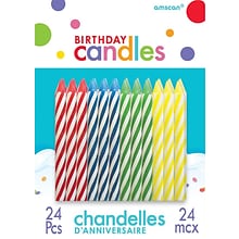 Amscan Spiral Birthday Candles, 2.5, Primary Assorted, 12/Pack, 24 Per Pack (170002.99)