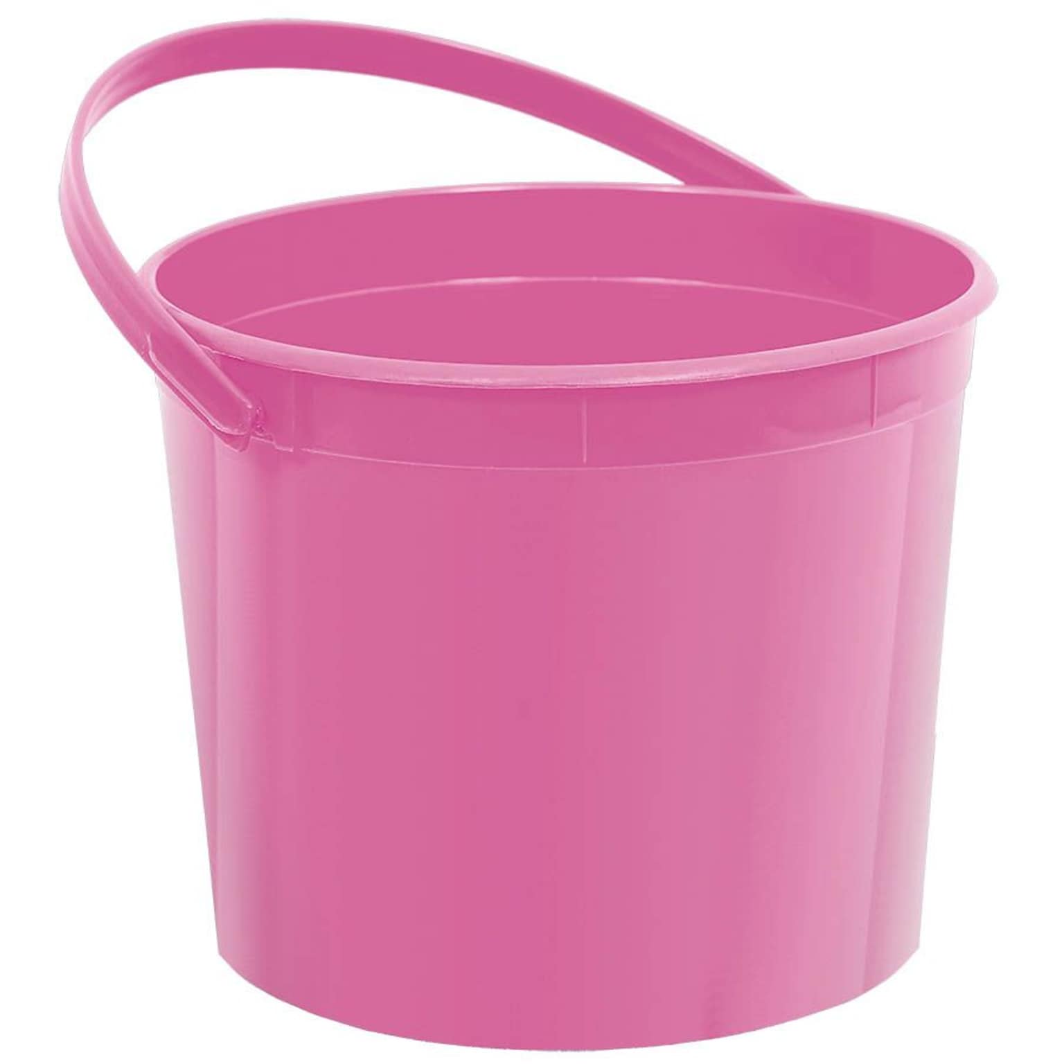Amscan Plastic Bucket; 6.25, Bright Pink, 12/Pack (268902.103)