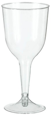 Amscan 10oz Clear Plastic Wine Glasses, 2/Pack, 20 Per Pack (350101.86)
