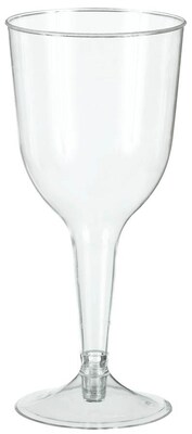 Amscan 10oz Plastic Wine Glasses, Clear, 2/Pack, 20 Per Pack (350101.86)