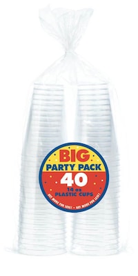 Amscan Plastic Tumbler, Clear, 3/Pack, 32 Per Pack (350365.86)