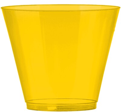 Amscan Big Party Pack 9oz Yellow Plastic Cups, 2/Pack, 72 Per Pack (350366.09)